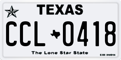 TX license plate CCL0418