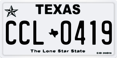 TX license plate CCL0419