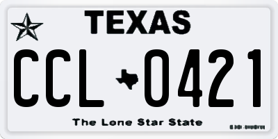 TX license plate CCL0421
