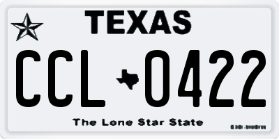 TX license plate CCL0422
