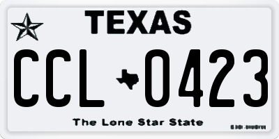 TX license plate CCL0423