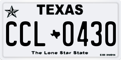 TX license plate CCL0430