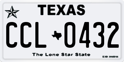 TX license plate CCL0432