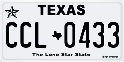 TX license plate CCL0433