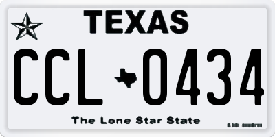 TX license plate CCL0434