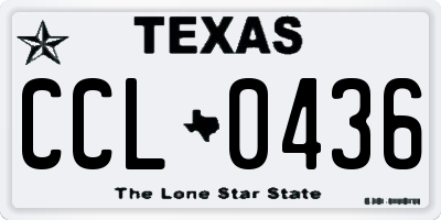 TX license plate CCL0436