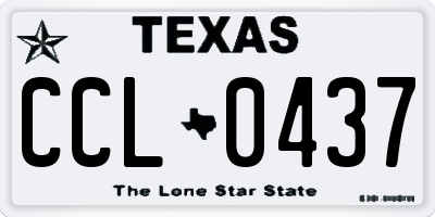 TX license plate CCL0437