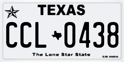 TX license plate CCL0438