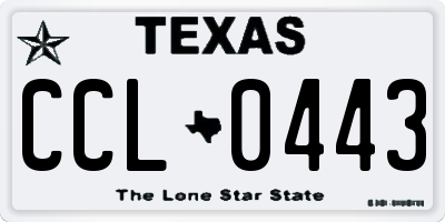 TX license plate CCL0443