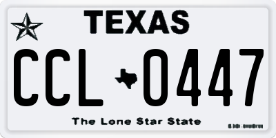 TX license plate CCL0447