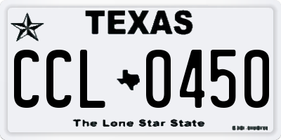 TX license plate CCL0450