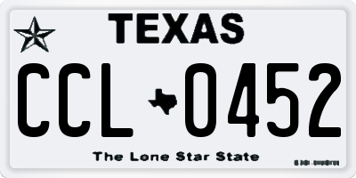 TX license plate CCL0452