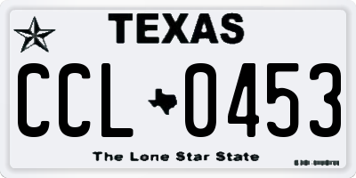 TX license plate CCL0453