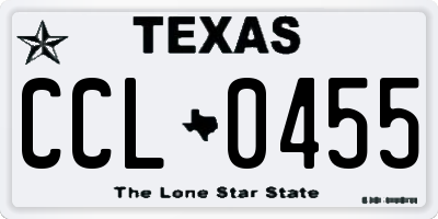 TX license plate CCL0455