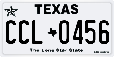 TX license plate CCL0456