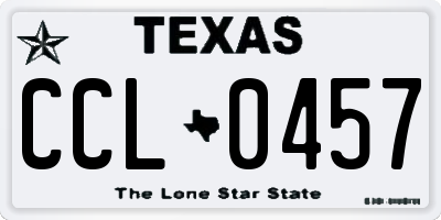 TX license plate CCL0457
