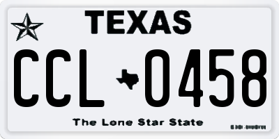 TX license plate CCL0458