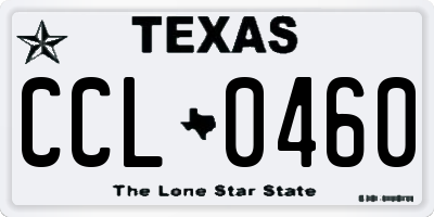 TX license plate CCL0460