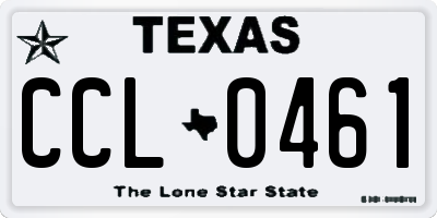 TX license plate CCL0461