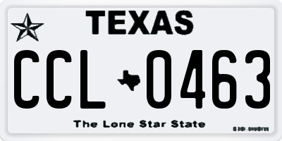 TX license plate CCL0463