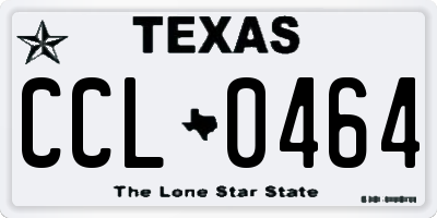 TX license plate CCL0464