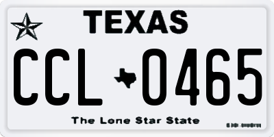 TX license plate CCL0465