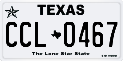 TX license plate CCL0467