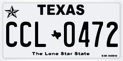 TX license plate CCL0472