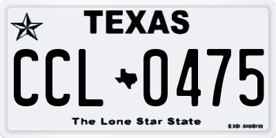 TX license plate CCL0475