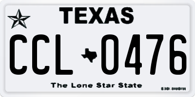 TX license plate CCL0476
