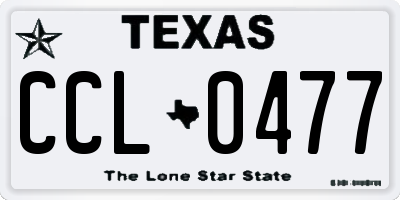 TX license plate CCL0477