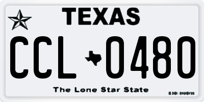TX license plate CCL0480