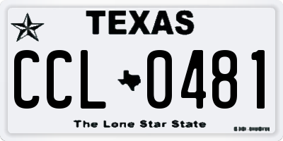 TX license plate CCL0481