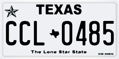 TX license plate CCL0485