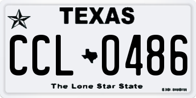 TX license plate CCL0486