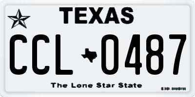 TX license plate CCL0487