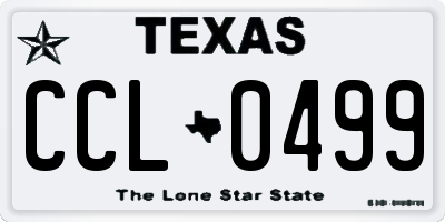 TX license plate CCL0499