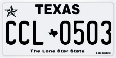 TX license plate CCL0503