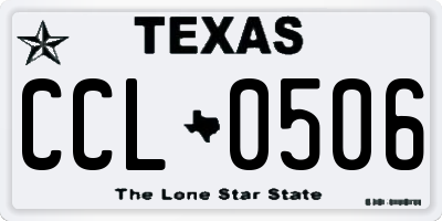 TX license plate CCL0506