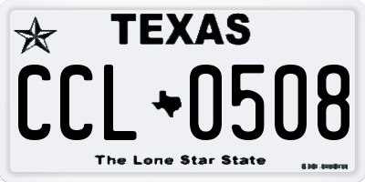 TX license plate CCL0508