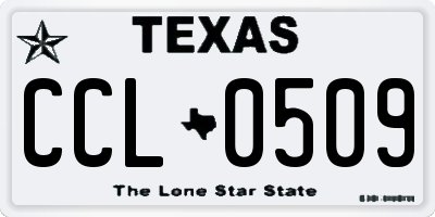 TX license plate CCL0509