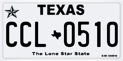 TX license plate CCL0510