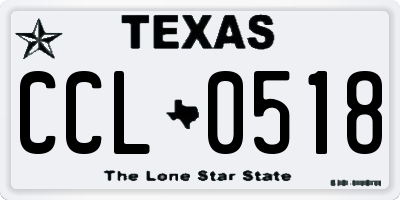 TX license plate CCL0518