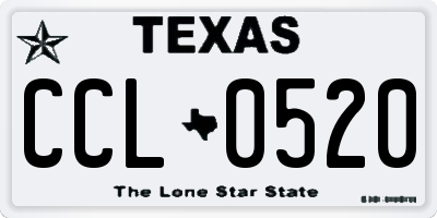 TX license plate CCL0520