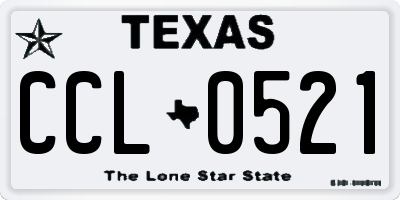 TX license plate CCL0521