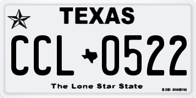 TX license plate CCL0522