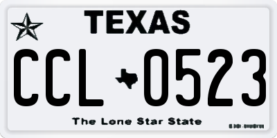 TX license plate CCL0523