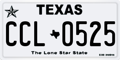 TX license plate CCL0525