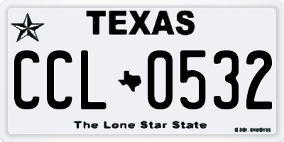 TX license plate CCL0532