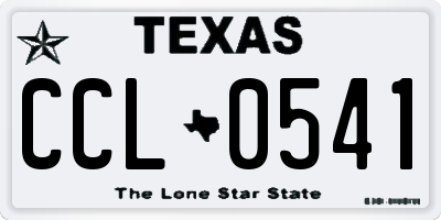 TX license plate CCL0541